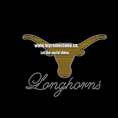 Ganghorns Cattle Iron on Rhinestone Transfer
