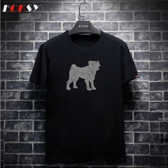 Dog Animals Iron on Rhinestone Motif