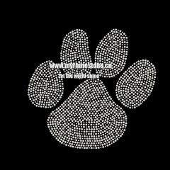 Animals Paw Iron on Rhinestone Motif