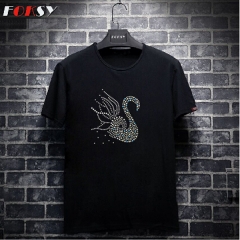 Swan Iron on Rhinestone Motif