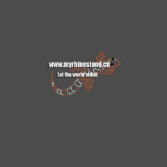 Cute Gecko Iron on Rhinestone Motif