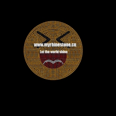 Weary Emoji Iron on Rhinestone Motif