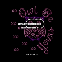 Owl Be Young Iron on Rhinestone Transfer