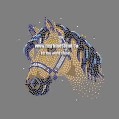 Horse Animal Iron on Rhinestone Motif
