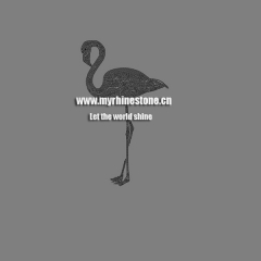 Crane Iron on Rhinestone Motif Design