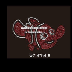 Fish Iron on Rhinestone Motif