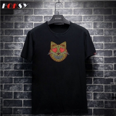 Heart Cat Hot Fix Rhinestone Motif