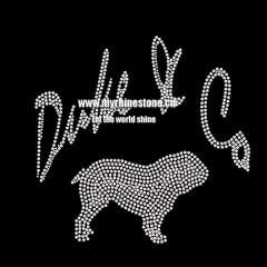 Custom Hot Fix Animals Motif Crystal Rhinestone Heat Transfer Iron on T-shirt