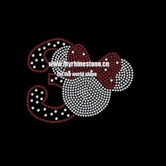 Number 3 Minnie Head Rhinestone Transfers