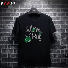 Love Bug Insect Iron on Rhinestone Transfer