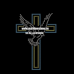 Eagle Cross Heat Rhinestone Sticker