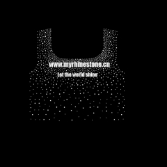 Round Neck Scattered Rhineston Hotfix Transfer for T shirts