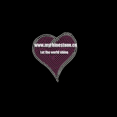 Heart Shape Iron on Rhinestone Motif Template