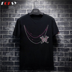 Butterfly Neckline Crystal Rhinestone Hot Fix Rhinestone Transfer
