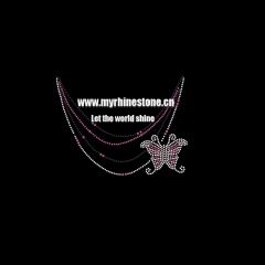 Butterfly Neckline Crystal Rhinestone Hot Fix Rhinestone Transfer