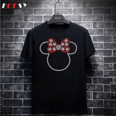 Minnie Head Rhinestone Iron on Motif