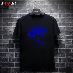 Sapphire Afro Girl Heat Press Rhinestone Transfer
