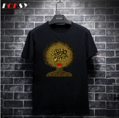 Wholesale Afro Beauty Hot Fix Citrine Motif Rhinestone Heat Transfer