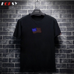 American Flag Fluttering in The Wind Design Hotfix Rhinestone Transfer