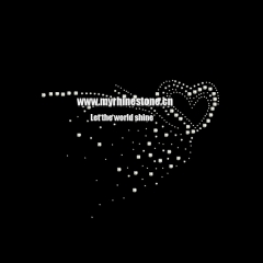 Heart with Sparks Rhinestone Heat Press Transfers