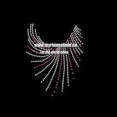 Radial Lines Rhinestone Iron on Transfer for Round Neck Garment