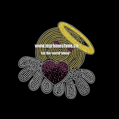 Angle Emoji with Wings Heat Press Rhinestone Patches