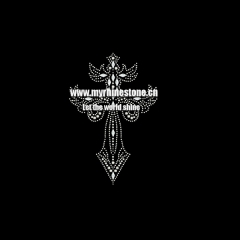 Clear Crystal Cross Hotfix Rhinestone Iron on transfer