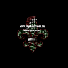 Christmas Fleur De Lis Hot Fix Rhinestone Transfer