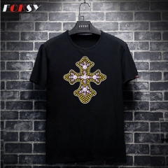 Gold Cross Hot Fix Rhinestone Transfer