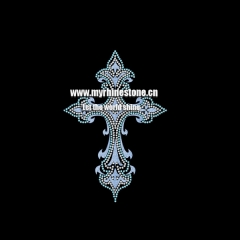 Fleur-de-lis Cross Heat Rhinestone Transfer