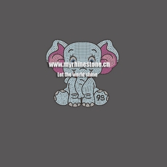 Custom Hotfix Baby Elephant Motif Rhinestone Iron on Transfer For Clothes