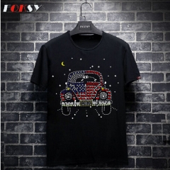 The Car Ware American Flag Design Hotfix Rhinestone Transfers