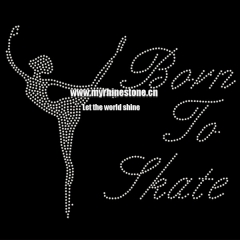 New Fashion Rhinestone Iron On Transfers Wholesale Gymnastics Motif