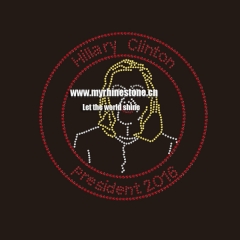 Hillary Clonton Hot Fix Rhinestone Transfer