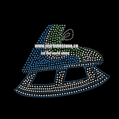 Wholesale Hot Fix Skate Motif Rhinestone Heat Transfer Iron on Design for Clothing