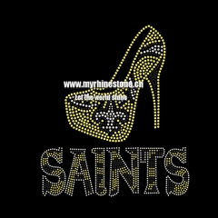 Fleur De Lis Saint Heel Stiletto Rhinestone Transfer Iron On