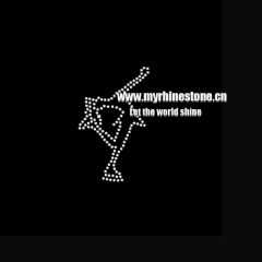 Gymnastics Sports Bling Iron on Rhinestone Transfer Motif for T-Shirt