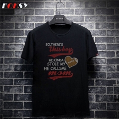 Custom Football Mom Hot Fix Motif Rhinestone Heat Transfer Design for T-shirt