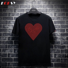 Red Heart Rhinestone Iron on Transfers for Garment
