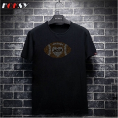 Wholesale Football Mom Motif Rhinestone Iron on Transfer for T-shirt
