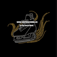 New Skate Motif Hot Fix Rhinestone Iron on Transfer for T-shirt