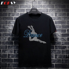 Wholesale Dance Crystal Hot Fix Rhinestone Transfer Motifs Iron on Design for T-shirt