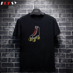 Wholesale Custom Skate Hot Fix Motif Rhinestone Transfer Iron on T-shirt