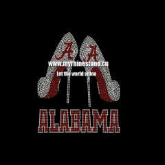 Custom ALABAMA Motif High Stiletto Heel Rhinestone Heat Transfer Iron on T-shirt