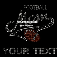 Football Mom Iron on Rhinestone Transfer