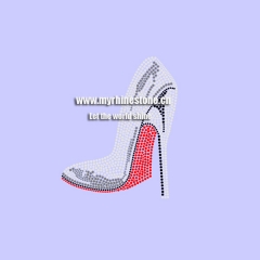 High Heel Shoe Hot Fix Crystal Rhinestone Heat Transfer Design Iron on T-shirt
