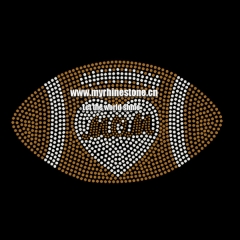 Wholesale Football Mom Motif Rhinestone Iron on Transfer for T-shirt