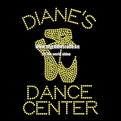 Wholesale Hotfix Dance Center Motif Citine Rhinestone Transfer Design for T-shirt
