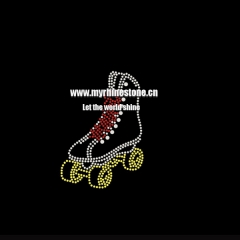 Wholesale Custom Skate Hot Fix Motif Rhinestone Transfer Iron on T-shirt