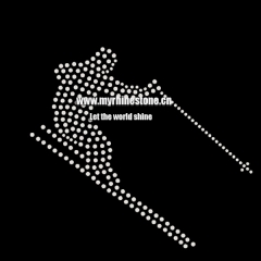 Wholesale Ice Ski Gymnastics Rhinestone Transfer Motifs Iron on Design for Clothing